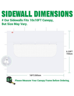 Pared Solar Instantánea Acepic 2 Pcs 3.05x1.93m Blanca UV 99% Impermeable 2