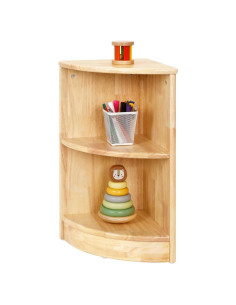 Armario de Esquina OOOK de Madera de Caucho 2 Niveles Infantil
