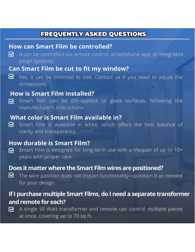 Muestra Película Inteligente INWIXA 20.32x30.48 cm PDLC