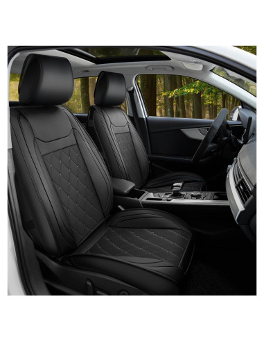 Cubiertas de Asiento de Coche Nilight Universales 2 PCS Negro