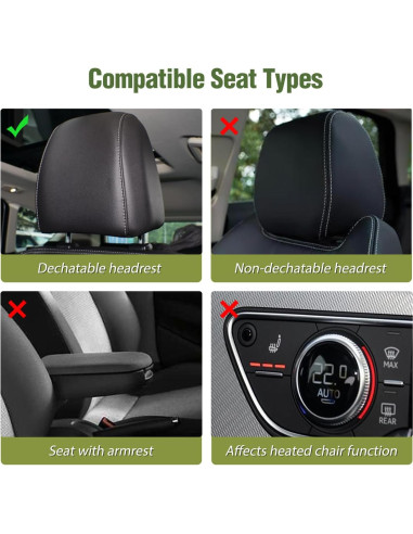 Cubiertas de Asiento de Coche Nilight Universales 2 PCS Negro