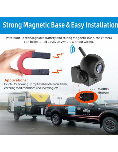 Cámara de Respaldo Inalámbrica MHCABSR con Batería Recargable IP68