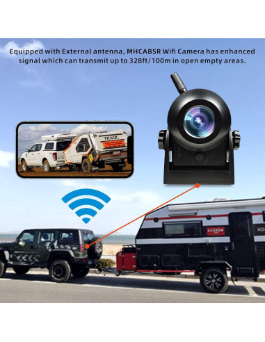 Cámara de Respaldo Inalámbrica MHCABSR con Batería Recargable IP68