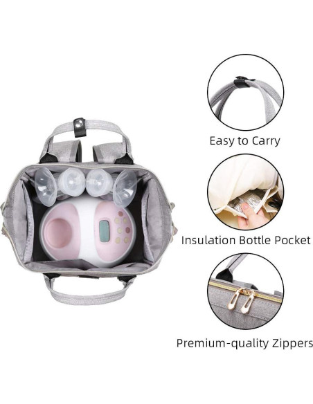 Bolsa Extractora de Leche GOGOSO Gris - Mochila Multifuncional