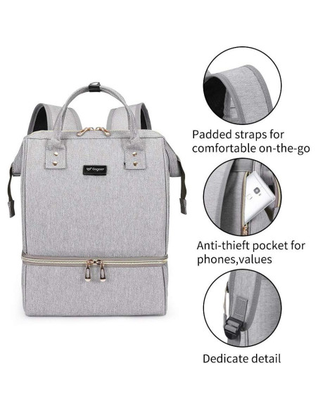 Bolsa Extractora de Leche GOGOSO Gris - Mochila Multifuncional