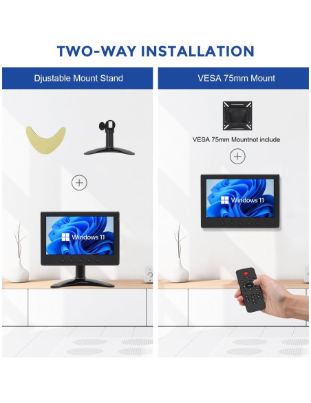 Monitor LCD 7" OSCY 1024x600 HDMI VGA AV BNC Control Remoto