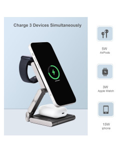 Estación de Carga Inalámbrica Rápida NEBULON 4 en 1 para iPhone 2