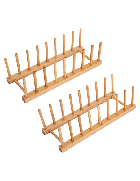 Estante para Secar Platos Ahyuan de Bambú Natural 35.1x13x10.7 cm