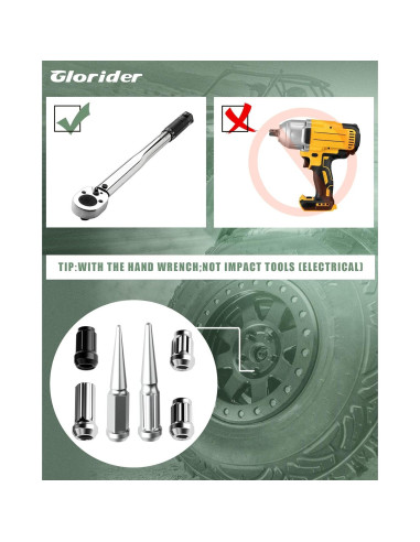 Tuercas de Pico M14x1.5 Cromo Glorider 24pcs 112mm