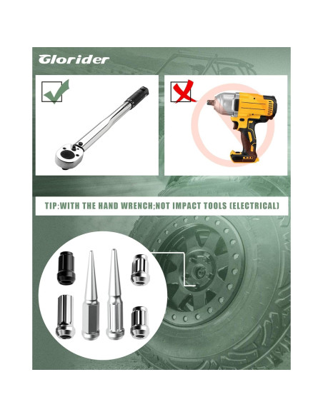 Tuercas de Pico M14x1.5 Cromo Glorider 24pcs 112mm