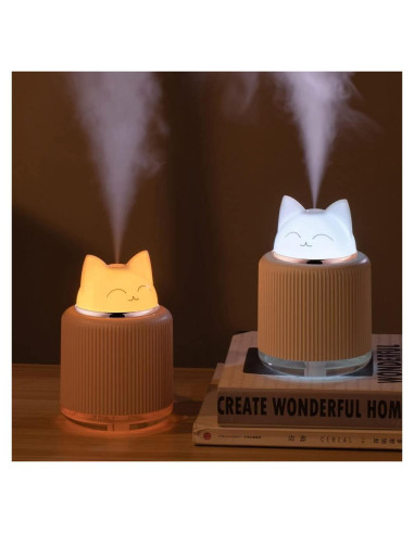 Mini Humidificador Ultrasónico YUCHAO WONOER Gato Rosa 300ml