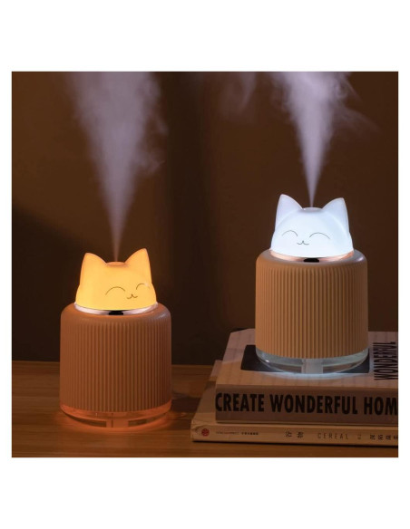 Mini Humidificador Ultrasónico YUCHAO WONOER Gato Rosa 300ml