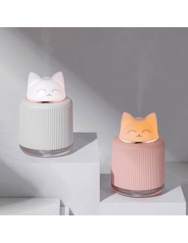 Mini Humidificador Ultrasónico YUCHAO WONOER Gato Rosa 300ml
