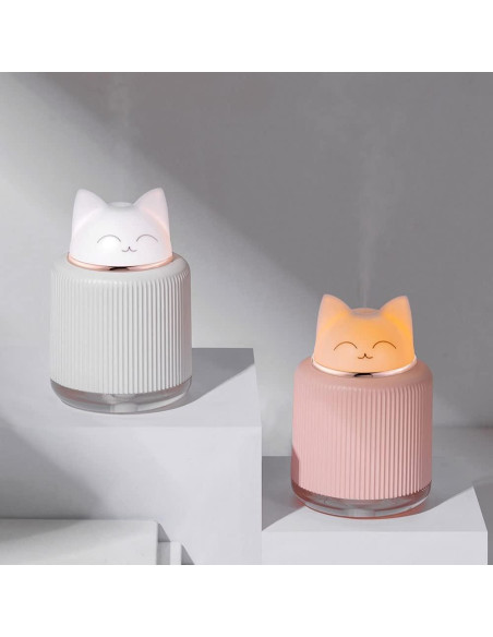 Mini Humidificador Ultrasónico YUCHAO WONOER Gato Rosa 300ml