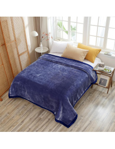 Manta Reversible Hiyoko 215x241 cm Azul/Navy Microfibra 2