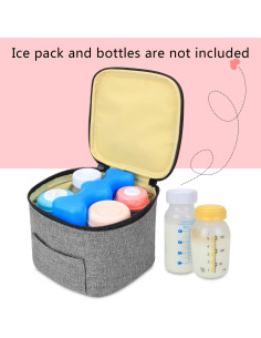 Bolsa Enfriadora de Leche Materna Luxja Gris - Capacidad 4 Botellas 120-150 ml 2