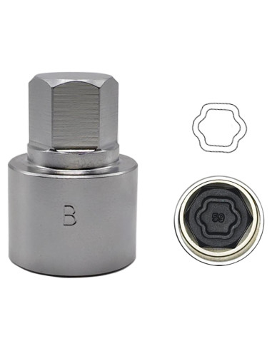 Llave de Bloqueo de Rueda BMW 059 - Adaptador 27mm OD, 25mm ID