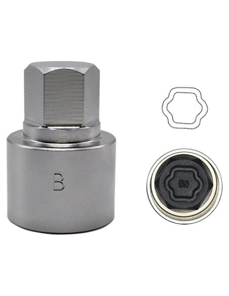 Llave de Bloqueo de Rueda BMW 059 - Adaptador 27mm OD, 25mm ID