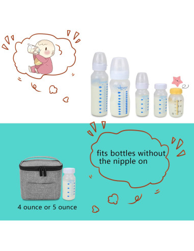 Bolsa Enfriadora de Leche Materna Luxja Gris - Capacidad 4 Botellas 120-150 ml