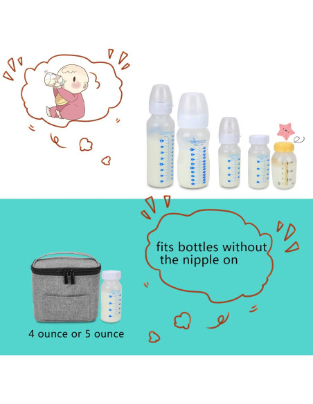 Bolsa Enfriadora de Leche Materna Luxja Gris - Capacidad 4 Botellas 120-150 ml