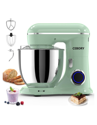 Mezclador de pie eléctrico CEBORY 6.5L 660W 10 velocidades Verde Agave