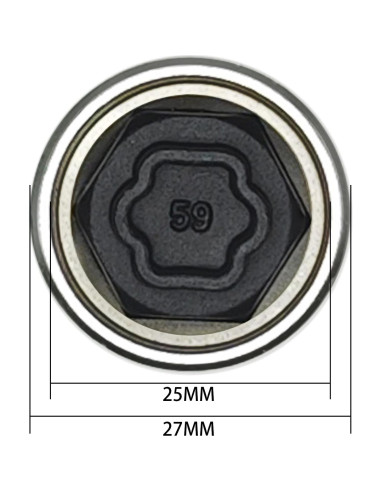 Llave de Bloqueo de Rueda BMW 059 - Adaptador 27mm OD, 25mm ID