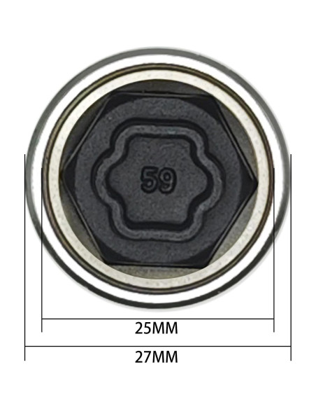 Llave de Bloqueo de Rueda BMW 059 - Adaptador 27mm OD, 25mm ID