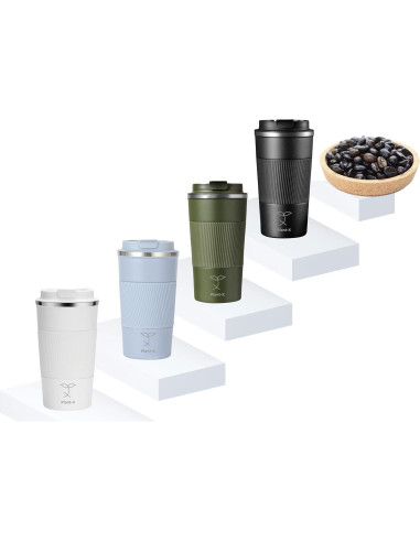Taza de Viaje Aislada Plant-X 510 mL Doble Pared Negra