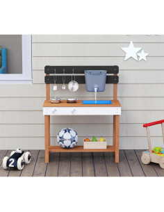 Cocina de Juguete de Madera Mederra 80x28x65 cm para Niños 2