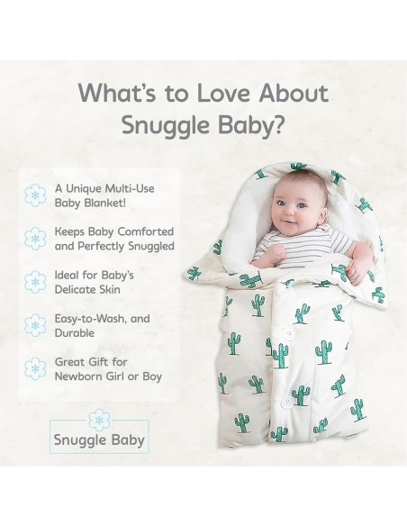 Manta Envueltoria Snuggle Baby Cactus Verde 0-3 Meses