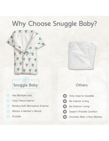 Manta Envueltoria Snuggle Baby Cactus Verde 0-3 Meses