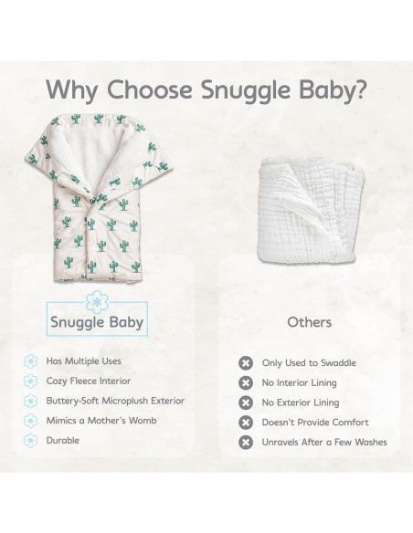 Manta Envueltoria Snuggle Baby Cactus Verde 0-3 Meses
