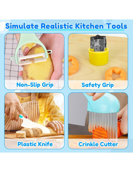 Juego de Cocina Montessori OLRMA 20 Piezas para Niños 4-12 Años