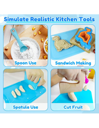 Juego de Cocina Montessori OLRMA 20 Piezas para Niños 4-12 Años