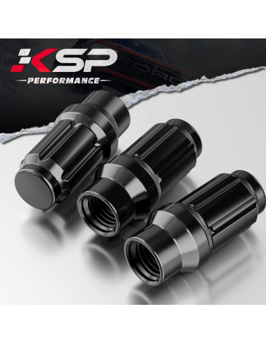 Tuercas de Rueda KSP M12x1.5 24PCS Acorn Negra para Toyota