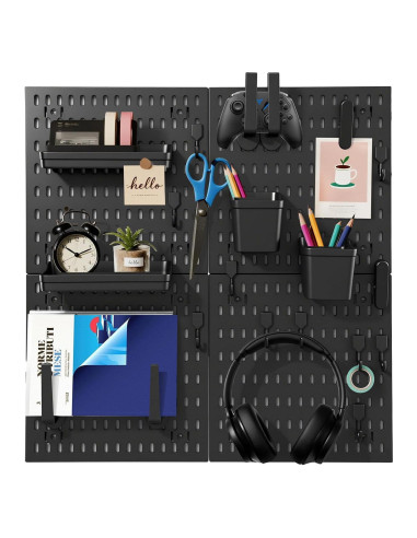 Kit Organizador de Pared Modular Hellpnoom 4 Tableros Perforados