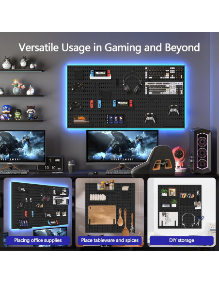 Kit Organizador de Pared Modular Hellpnoom 4 Tableros Perforados