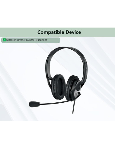 Almohadillas de Reemplazo para Auriculares Microsoft LifeChat LX-3000 - Tela Transpirable y Espuma de Memoria