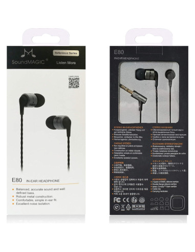 Auriculares In-Ear SoundMAGIC E80 HiFi con Cable 3.5mm