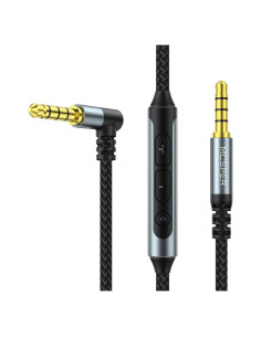 Cable de audio MCSPER 3.5mm con micrófono y control de volumen 1.2m