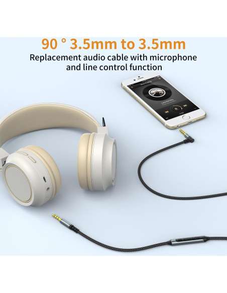 Cable de audio MCSPER 3.5mm con micrófono y control de volumen 1.2m