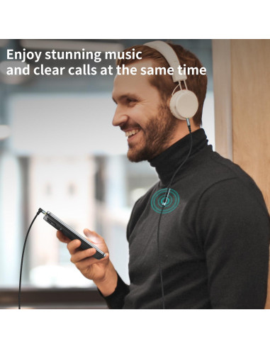 Cable de audio MCSPER 3.5mm con micrófono y control de volumen 1.2m