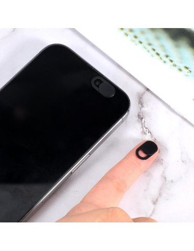 50 Cubiertas de Webcam Larrel Negra para Privacidad y Seguridad