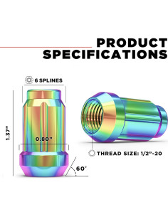 Tuercas de Lazo Caballero Blanco 3804NEO-20AM Neo Cromo 20 Pzas 2