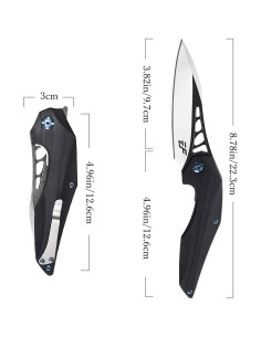 Cuchillo Plegable Eafengrow EF226 Hoja Acero D2 Mango G10 2
