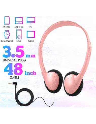 20 Auriculares Escolares Coloridos Chumia 3.5mm Ajustables