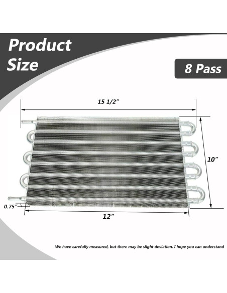 Enfriador de Aceite MAGQOO Universal 8 Filas 39.37x25.4 cm