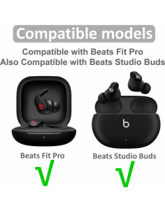 12 Pares Tapones Doble Flange Silicona para Beats Fit Pro - Negro 2