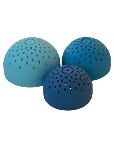 Juego de Coladores Mini SIFTR Apilables de Silicona Azul