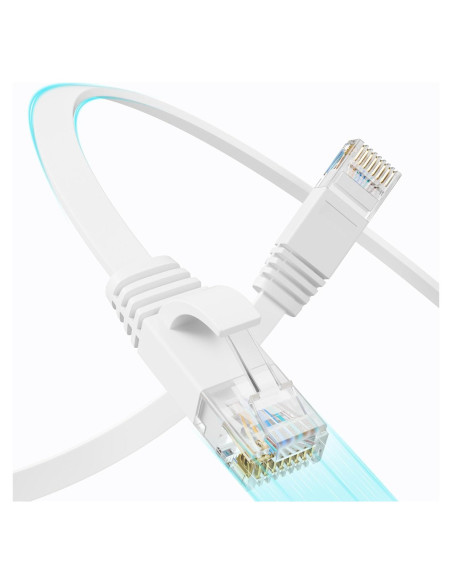 Cable Ethernet Plano Cat 6 1.5 m Mnlnbuao 10Gbps 5Pack Blanco